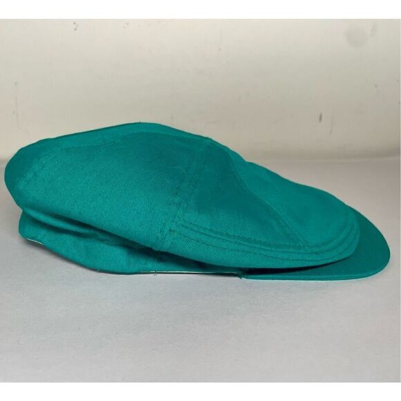 Vintage Jean Barthet CABBIE FLAT CAP Newsboy golf Gatsby Driving Ivy Green M - Picture 1 of 13